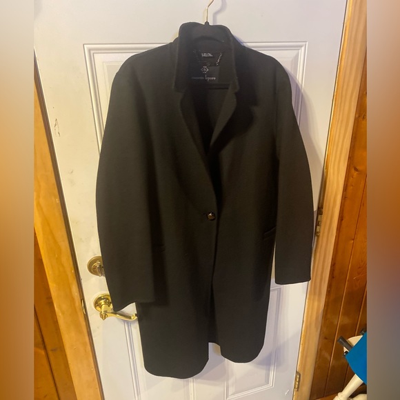Nanette Lepore Long Black Winter Coat/Blazer, Size Large, One Button - Picture 5 of 8